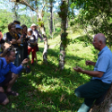 Learners and teacher under trees