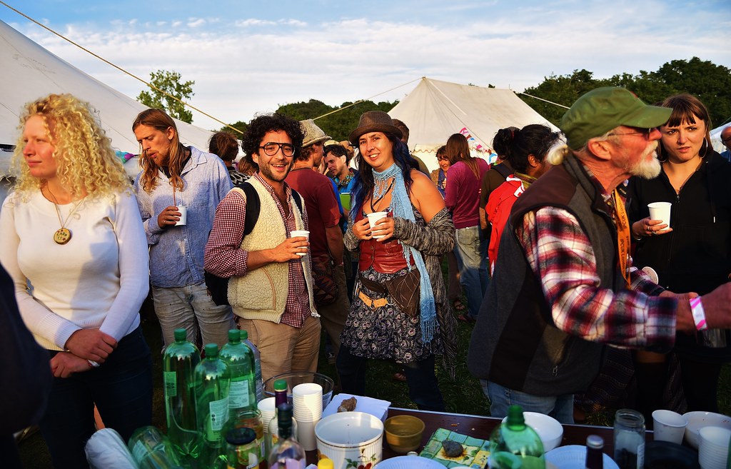Convergence attendees in a field