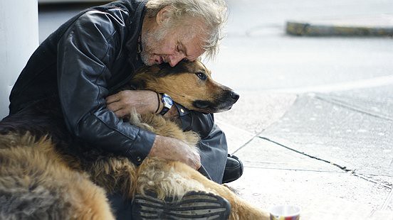 man with dog