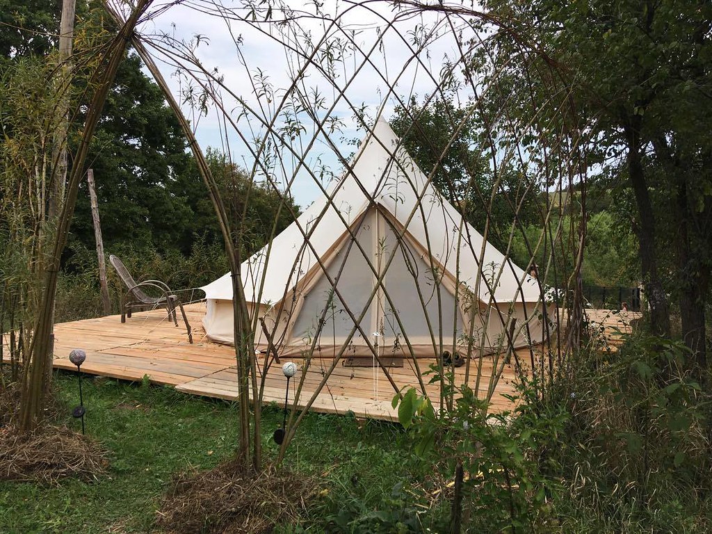 Bell tent in willow dome