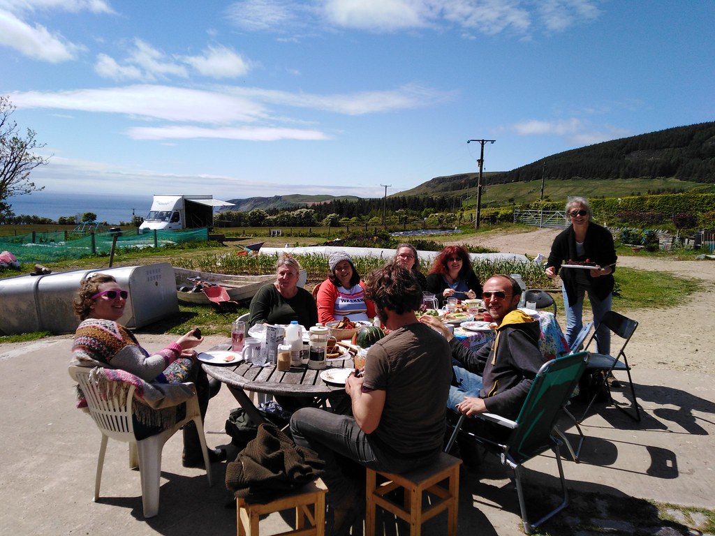 Enjoying lunch in the sunshine