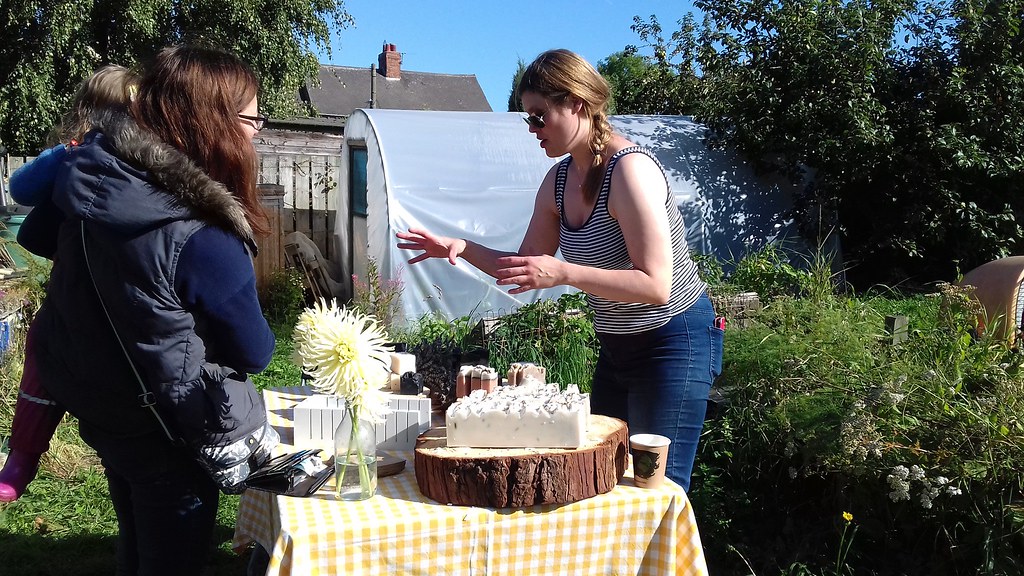 Eileen Hoey talking to a customer at the launch event