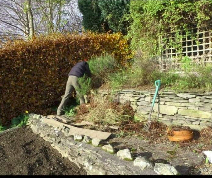 Helping in a friend's garden