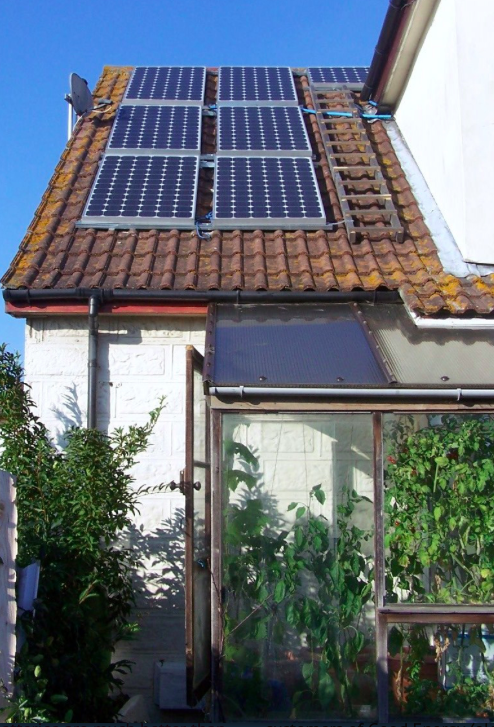Solar panels on roof