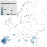 Clusters of agroforestry in Europe