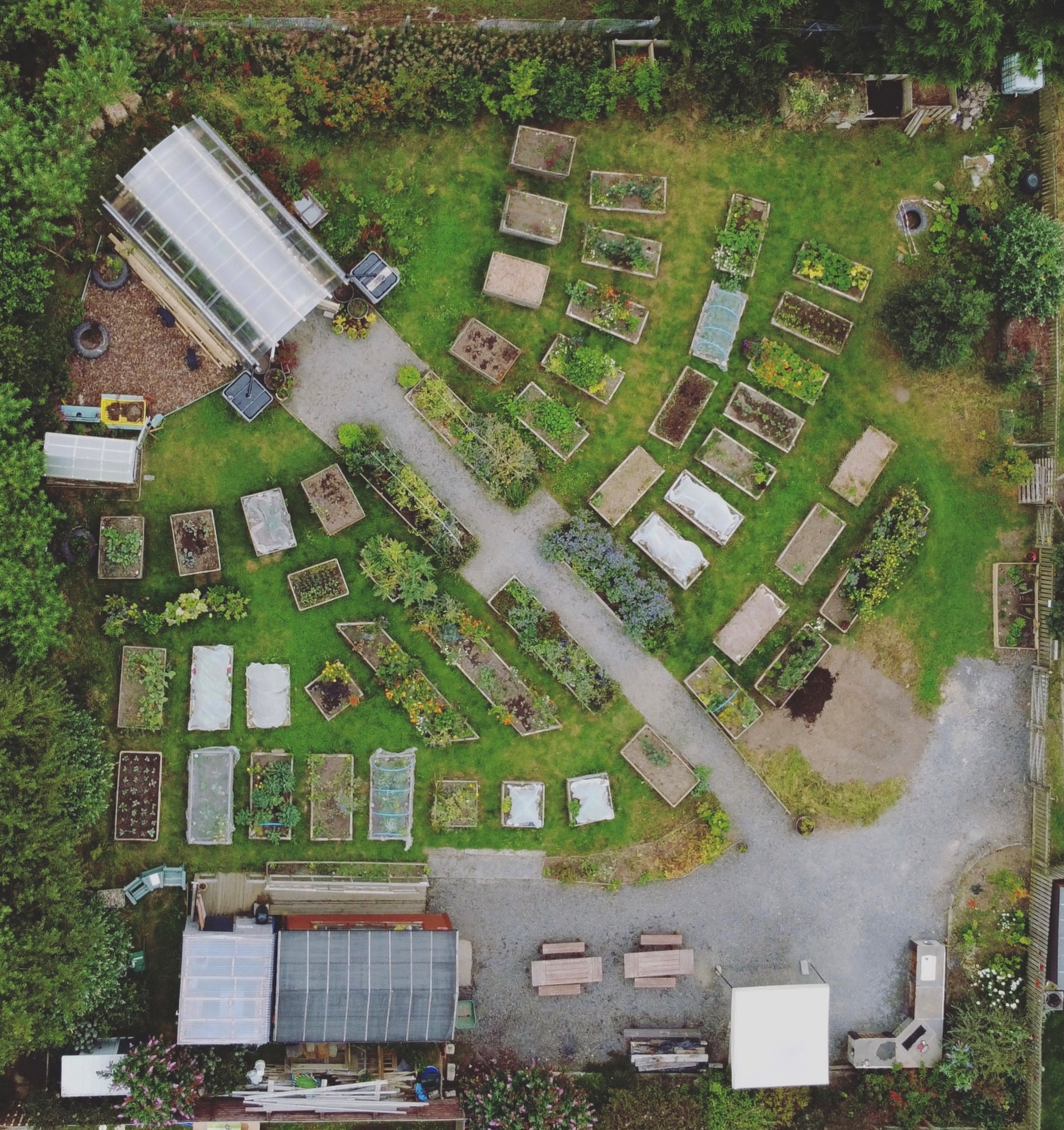Aerial view of Thurso Grows Community Garden