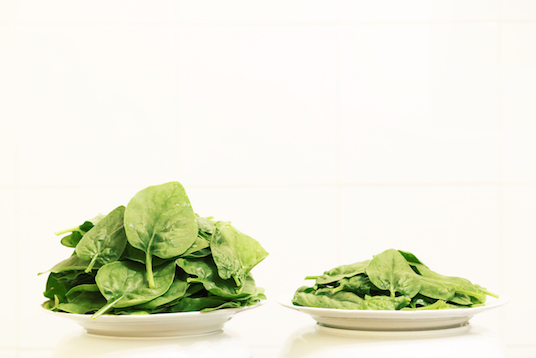 Comparing spinach harvest