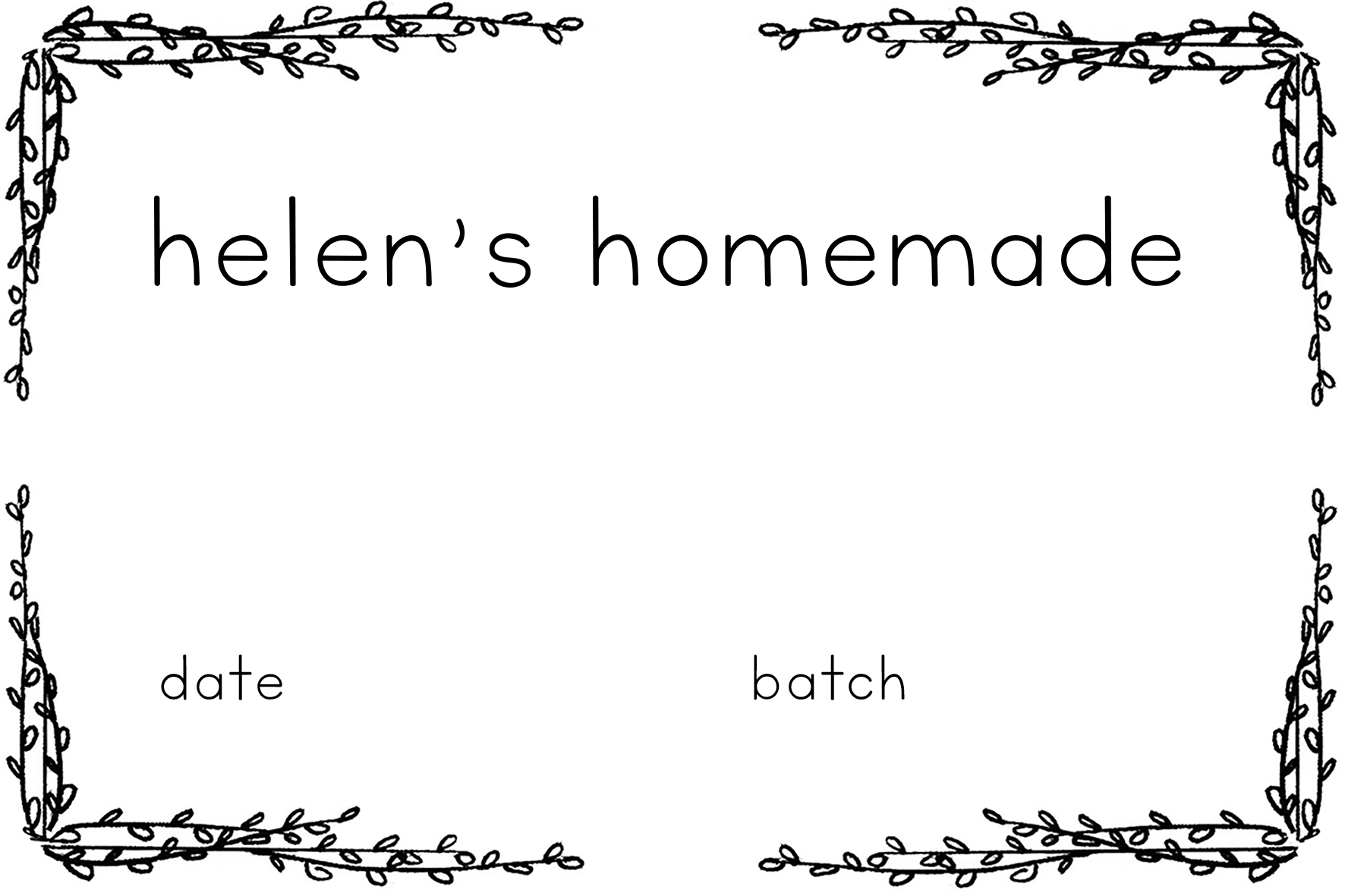 Labels - Helen's homemade