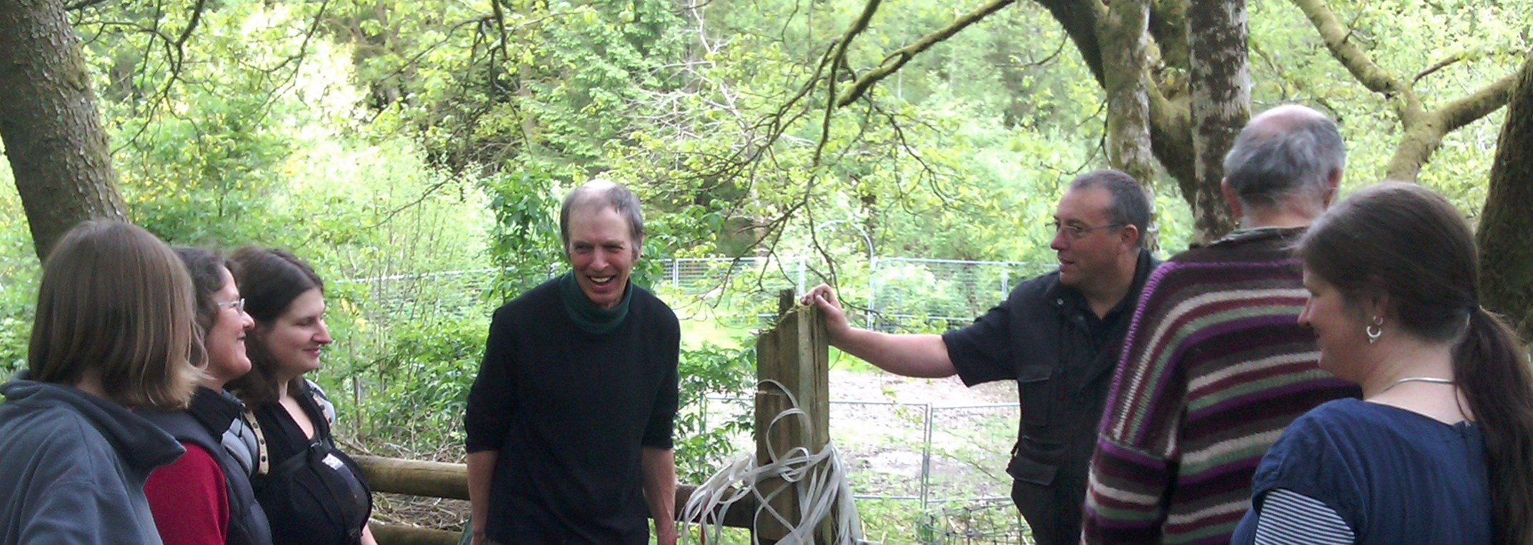 people in woodland
