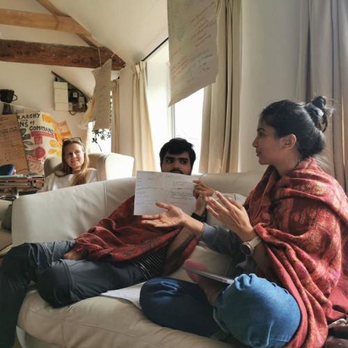 Group discussion during a Permaculture course at Alfoxton