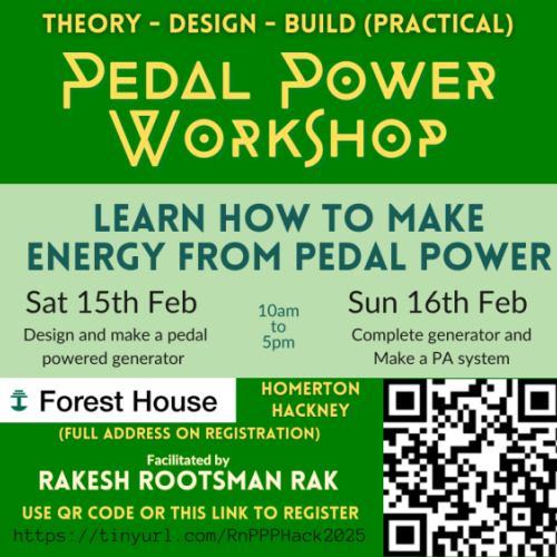 Pedal Power Workshop - Creating pedal power generators for USB devices + Other cool power generators
