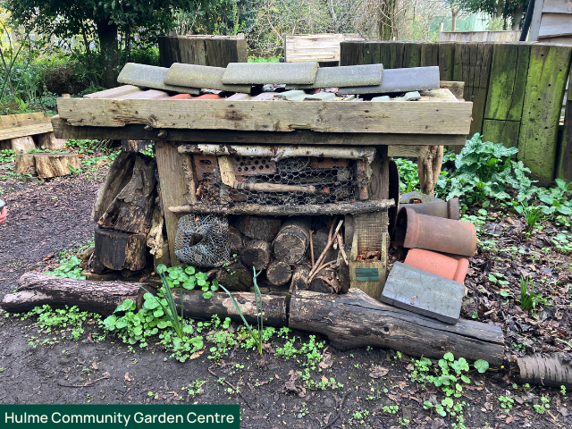 bug hotel at hulme community garden centre