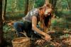 collecting acorns for natural dye 